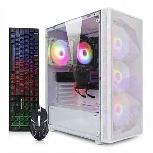 STGAubron Gaming PC Desktop Computer, AMD Ryzen 7 5700X up to 4.6Ghz, NVIDIA GeForce RTX 3060 12G Graphics, 16GB DDR4 RAM, 1TB SSD, WiFi 6 & BT 5.2, RGB Fan x4, Windows 11 Home, White STGAubron Gaming PC Desktop Computer, AMD Ryzen 7 5700X up to 4.6Ghz, NVIDIA GeForce RTX 3060 12G Graphics, 16GB DDR4 RAM, 1TB SSD, WiFi 6 & BT 5.2, RGB Fan x4, Windows 11 Home, White