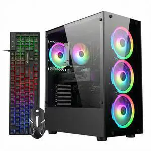STGAubron Gaming Desktop PC, AMD Ryzen 5 PRO 2600 up to 3.9G, 16G DDR4, 512G SSD, GeForce RTX 2060 6G, 600M WiFi, BT 5.0, RGB Fan x 6, RGB Keyboard & Mouse, W11H64 STGAubron Gaming Desktop PC, AMD Ryzen 5 PRO 2600 up to 3.9G, 16G DDR4, 512G SSD, GeForce RTX 2060 6G, 600M WiFi, BT 5.0, RGB Fan x 6, RGB Keyboard & Mouse, W11H64