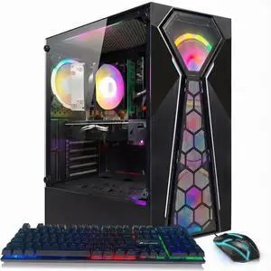 STGAubron Gaming PC Desktop Computer, AMD Ryzen 3 3200G 3.6 GHz, Radeon RX 580 8G GDDR5, 16G RAM, 512G SSD, 600M WiFi, BT 5.0, RGB Fan x 4, Windows 11 Home STGAubron Gaming PC Desktop Computer, AMD Ryzen 3 3200G 3.6 GHz, Radeon RX 580 8G GDDR5, 16G RAM, 512G SSD, 600M WiFi, BT 5.0, RGB Fan x 4, Windows 11 Home
