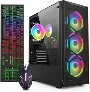 STGAubron Gaming PC Desktop Computer, Intel Core i7 up to 3.9 GHz, Radeon RX 580 8G Graphics, 16G RAM, 512G SSD, WiFi, Bluetooth 5.0, RGB Fan x4, Windows 11 Home STGAubron Gaming PC Desktop Computer, Intel Core i7 up to 3.9 GHz, Radeon RX 580 8G Graphics, 16G RAM, 512G SSD, WiFi, Bluetooth 5.0, RGB Fan x4, Windows 11 Home