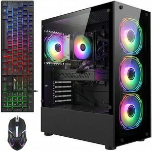 STGAubron Gaming PC Computer Desktop, AMD Ryzen 5 5500 up to 4.2GHz, GeForce RTX 3050 6G graphics, 32G DDR4 RAM, 1TB SSD, WiFi 6 5G & BT 5.2, RGB Fan x4, Windows 11 Home STGAubron Gaming PC Computer Desktop, AMD Ryzen 5 5500 up to 4.2GHz, GeForce RTX 3050 6G graphics, 32G DDR4 RAM, 1TB SSD, WiFi 6 5G & BT 5.2, RGB Fan x4, Windows 11 Home