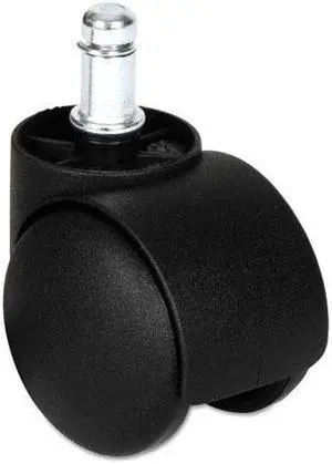 Dual Wheel Hooded Casters, B Stem, 1 1/2" Caster, Black