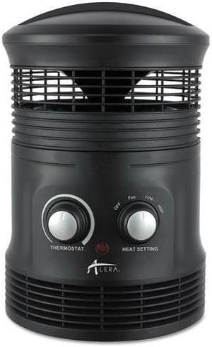 Alera 360 Deg Circular Fan Forced Heater, 8" X 8" X 12", Black HEFF360B