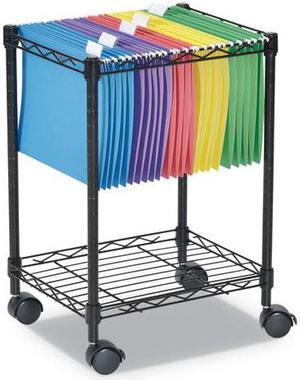 Compact Rolling File Cart, 15 1/4w x 12 3/8d x 21h, Black