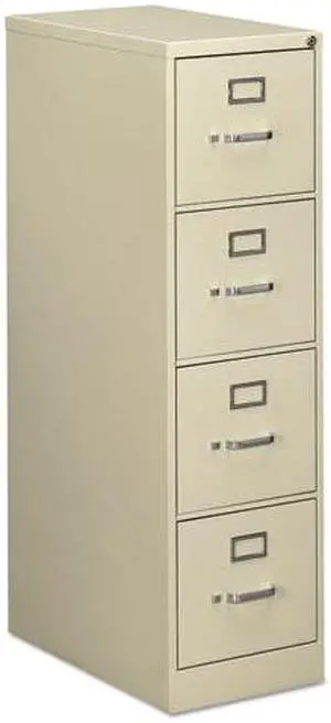 Four-Drawer Economy Vertical File Cabinet, Letter, 15w x 25d x 52h, Putty