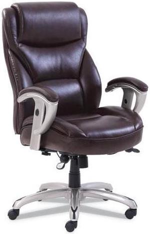 Emerson Big and Tall Task Chair, 22w x 21 1/2d x 22 1/2h Seat, Brown Leather