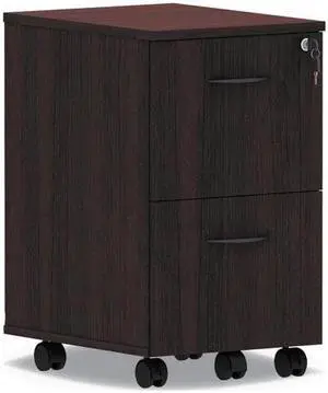 Alera Valencia Series Mobile File/File Pedestal, 15 3/8 x 20 x 26 5/8, Mahogany