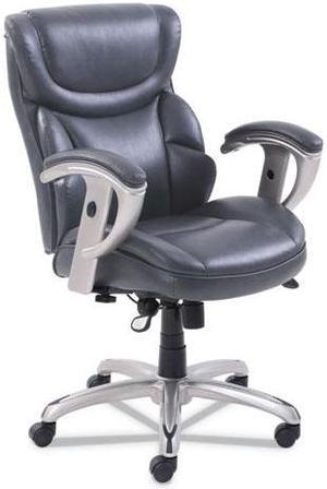Emerson Task Chair, 21 1/4w x 19 3/4d x 21 3/4h Seat, Gray Leather