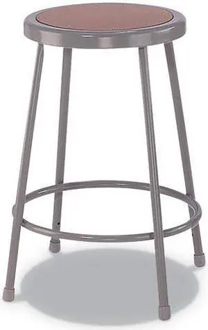 Industrial Stool, 24", Brown/Gray Seat