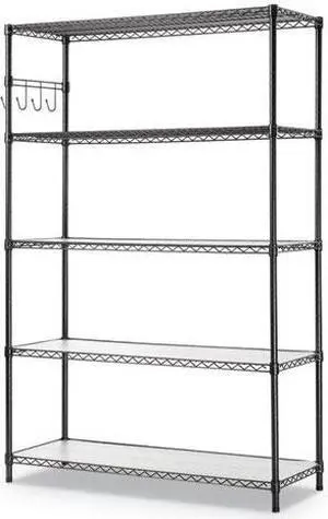 Alera 5-Shelf Wire Kit Casters Shelf Liners 48wx18dx72h Black Anthracite