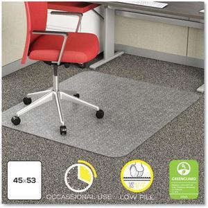Deflecto CM11242COM 45 x 53 in. EconoMat Occasional Use Chair Mat for Low Pile Carpet, Rectangular - Clear