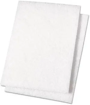 Light Duty Scour Pad, White, 6 x 9, 20/Carton