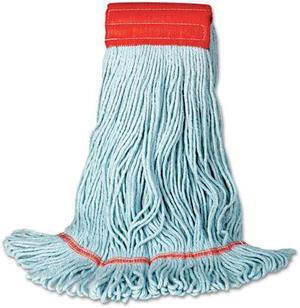 EchoMop with Looped-End Wet Head, Synthetic/Cotton, Medium, Blue, 12/Carton