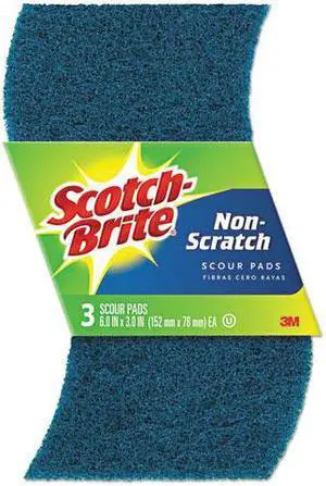 Non-Scratch Scour Pads, Size 3 x 6, Blue, 10/Carton Non-Scratch Scour Pads, Size 3 x 6, Blue, 10/Carton