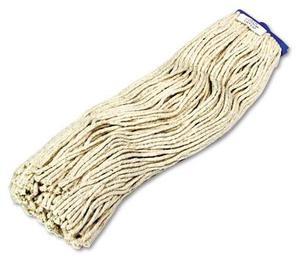 Cut-End Lie-Flat Wet Mop Head, Cotton, 24oz, White, 12/Carton