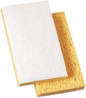 Scrubbing Sponge, Light Duty, 3 3/5 x 6 1/10, 7/10" Thick, Yellow/White, 20/Ct