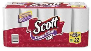 Choose-A-Sheet Mega Roll Paper Towels, 1-Ply, White, 102/Roll, 30 Rolls Carton
