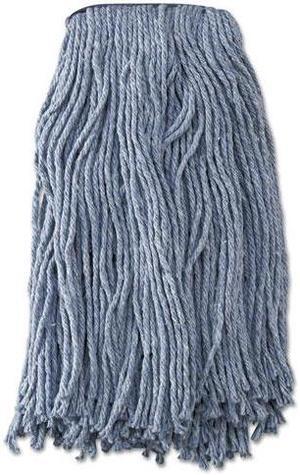 Mop Head, Standard Head, Cotton/Synthetic Fiber, Cut-End, #20, Blue, 12/Carton