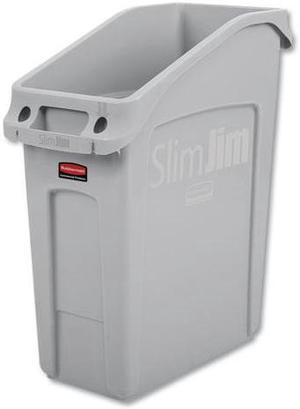 Slim Jim Under-Counter Container, 13 gal, Polyethylene, Gray