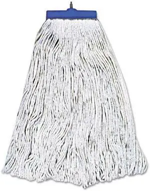Mop Head, Lie-Flat Head, Rayon Fiber, 24oz, White, 12/Carton