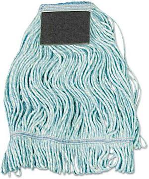 Mop Head, Loop-End, Cotton With Scrub Pad, Medium, 12/Carton