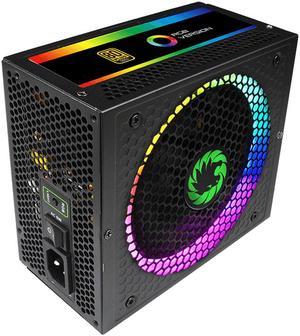 GMX RGB-550 Rainbow, ATX Power Supply 550W Fully Modular 80+ Gold Certified with Addressable RGB Light, ATX 12V 2.31,14CM RGB Fan with Control