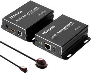 TESmart HDMI KVM USB Extender Transmit 1080p HD Video Over Cat5e/6 Ethernet Cable 60m (196ft) for Mouse and Keyboard Control Remote Signals