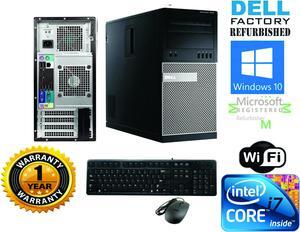 Desktop Dell 7010 TOWER PC i7 3770 Quad 3.4GHz 16GB Ram 1TB HD Win 10 Pro 64 Wi-Fi GeForce 210 - 1 Year Warranty