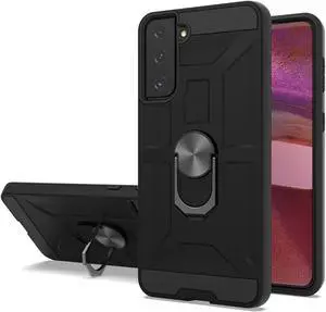 Hard Case Dual Protection for Samsung Galaxy S22 With magnetic Ring stand -Black