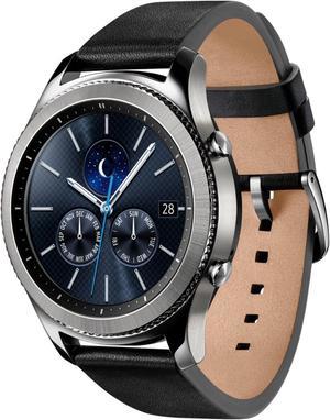 Samsung - Gear S3 Classic -  Bluetooth Smartwatch 46mm Stainless Steel - Verizon - Silver with Black Band - Excellent Condition - 90 Day Warranty