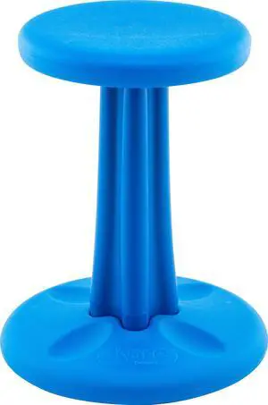 Kore Wobble Chair - Age 8-9, Grade 3-4, Blue (16in) - Flexible Seating Stool for Classroom, Elementary School, ADD/ADHD - Made in USA