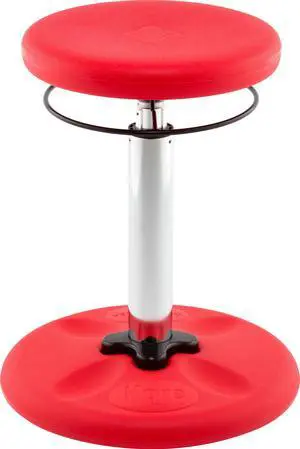 Kore Adjustable Height Wobble Chair, Active Sitting for Children, Kids, Teens: Better Than a Balance Ball, Flexible Classroom Seating, Adjusts from 16.5 to 24", Red