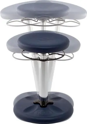 Kore Adjustable Height Wobble Chair, Active Sitting for Children, Kids, Teens: Better Than a Balance Ball, Flexible Classroom Seating, Adjusts from 16.5 to 24", Dark Blue