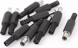 5.5mmx2.1mm DC Power Male Plug Adapter Connector Black 10pcs