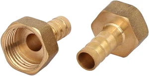 G1/2 Female Thread 10mm Dia Barbed End Brass Hose Barb Fittings Jointers 2pcs G1/2 Female Thread 10mm Dia Barbed End Brass Hose Barb Fittings Jointers 2pcs