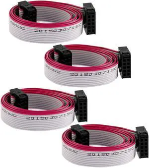 4 Pcs 10 Pin 10 Wire IDC Socket Flat Ribbon Cable 50cm Long