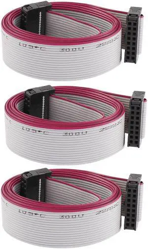 2.54mm Pitch 2x8 Pin IDC Flat Ribbon Cable 100cm Length 3 Pcs