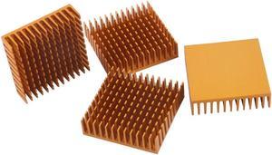 4pcs 40x40x11mm Aluminium Heat Sink Cooler Radiator Fin Heatsink Gold Tone