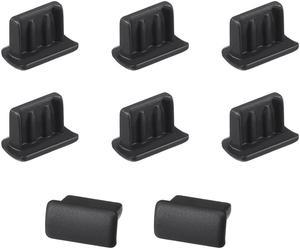 Silicone Mini USB Anti-Dust Stopper Cap Cover Black 10pcs