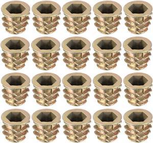 Threaded Insert Nuts Zinc Alloy Hex Socket M8 Internal Threads 12mm Length 20pcs