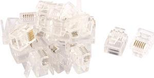 20pcs RJ12 6P6C Modular Plug Network Crimp Ethernet Cord Wire Adapter Connector