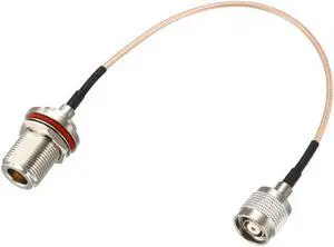RP-TNC Male to N-Type Female Bulkhead RG316 Coax Cable 1-feet