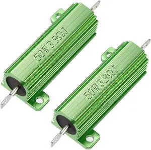 Unique Bargains 50W 3.9 Ohm Aluminium Housing Chassis Mount Wirewound Power Resistor Green 2pcs