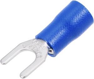 50Pcs SV5.5-5 Insulated Fork Spade Wire Connector Electrical Crimp Terminal 12-10AWG Blue
