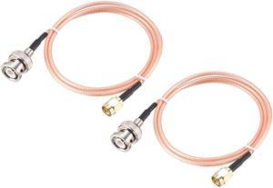 RG316 Coaxial Cable with BNC Male to SMA Male Connectors 50 Ohm 2 ft 2pcs