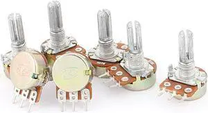 7 PCS B10K 10K Ohm 6mm Shaft Single Linear Adjustable Rotary Knob Potentiometers