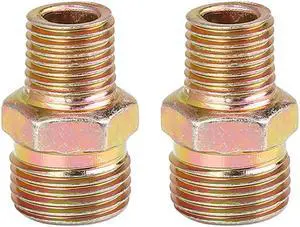2pcs 1/4" NPT Pipe to M18x1.5mm Male Straight Air Hose Fitting Connector Adapter