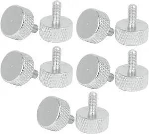 Computer Graphics Card Flat Head Knurled Thumb Screws Silver Tone M3.5x8mm 10pcs