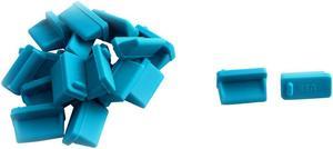 20 PCS Silicone PC Phone Female USB Port Plug Cover Cap Anti Dust Protector Blue