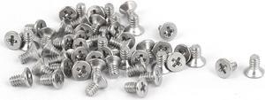 Unique Bargains 50 Pcs M1.6x3mm 316 Stainless Steel Flat Head Phillips Machine Screws Fasteners